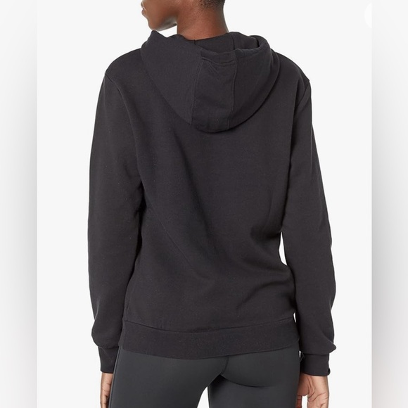 Adidas Women's Badge of Sport Two-Tone Graphic Black Fleece Hoodie Size XS - Picture 2 of 9